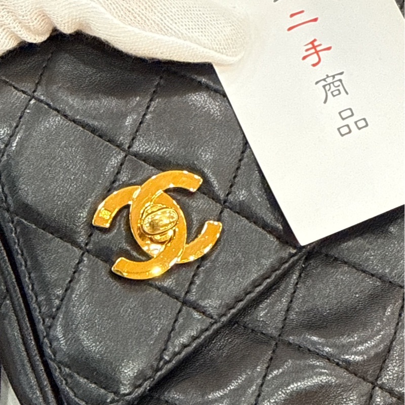 莉亞精品♡Chanel 流蘇相機包Vintage 黑 二手美包-12