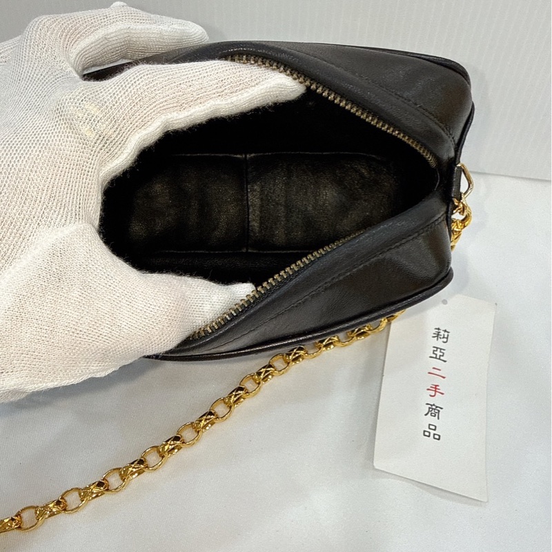 莉亞精品♡Chanel 流蘇相機包Vintage 黑 二手美包-19