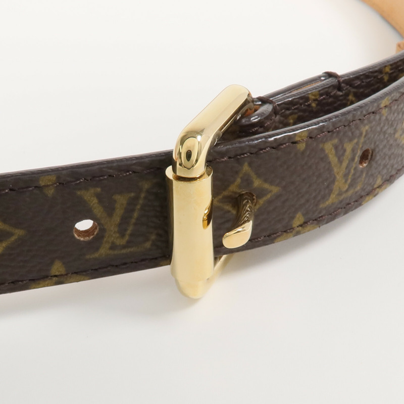 LOUIS VUITTON Monogram Belt金扣皮帶-3