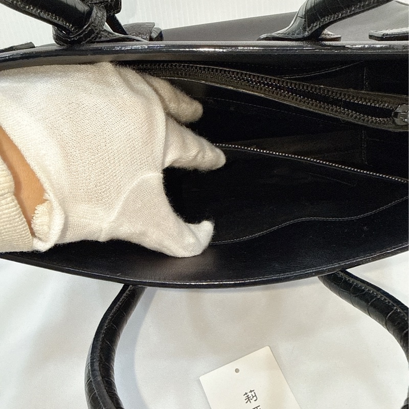 莉亞精品♡ YSL 牛皮手提風琴包黑皮革 二手-20