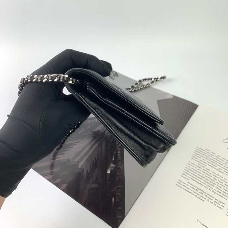 Chanel woc羊皮黑銀-5