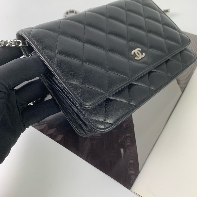 Chanel woc羊皮黑銀-6