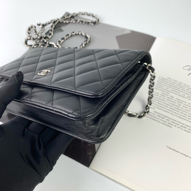 Chanel woc羊皮黑銀-8