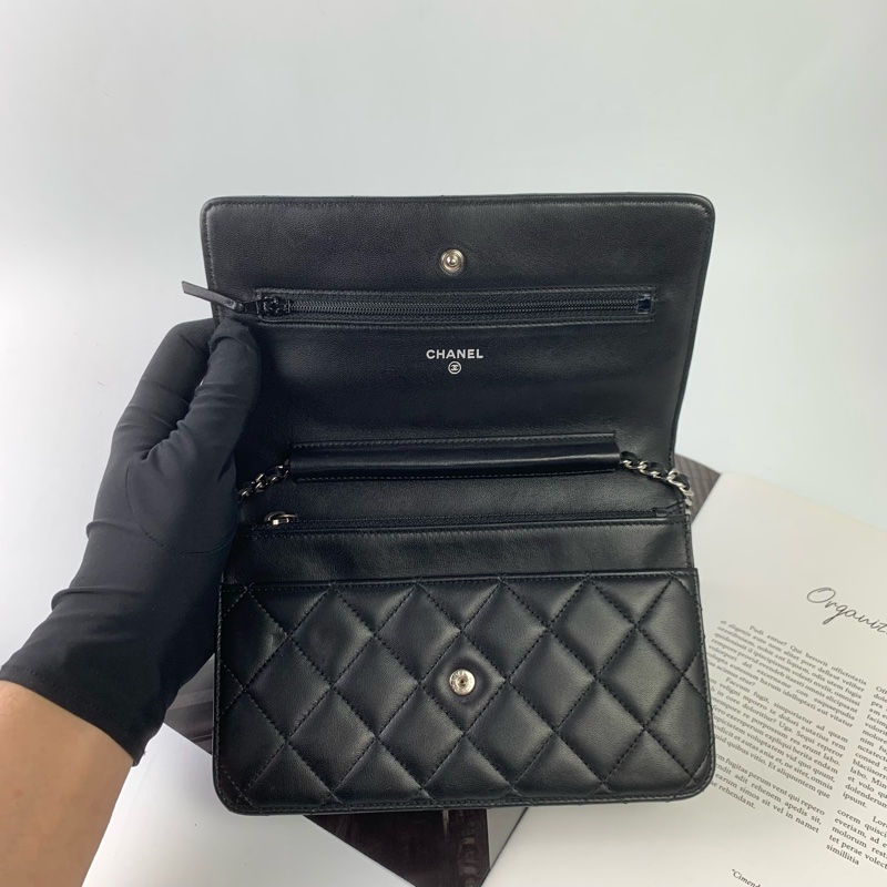 Chanel woc羊皮黑銀-9
