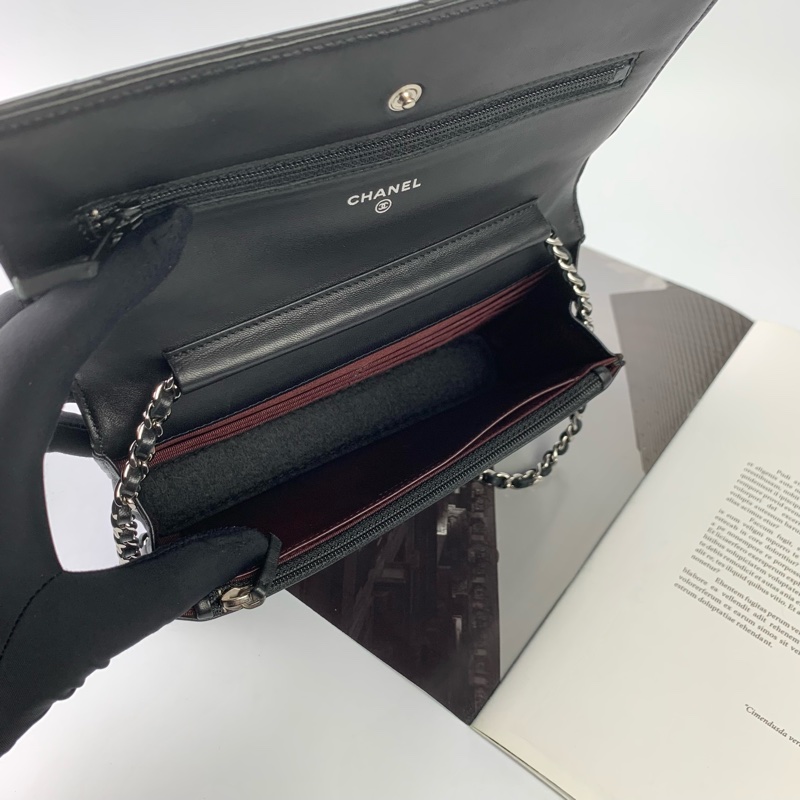Chanel woc羊皮黑銀-11