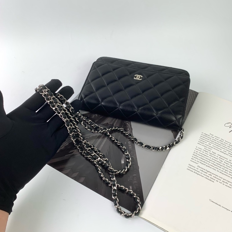 Chanel woc羊皮黑銀-14