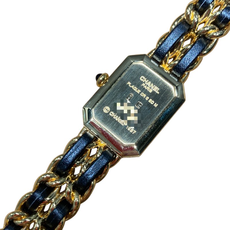 CHANEL 香奈兒 H0001 Premiere L 方糖 石英錶 黑金-1