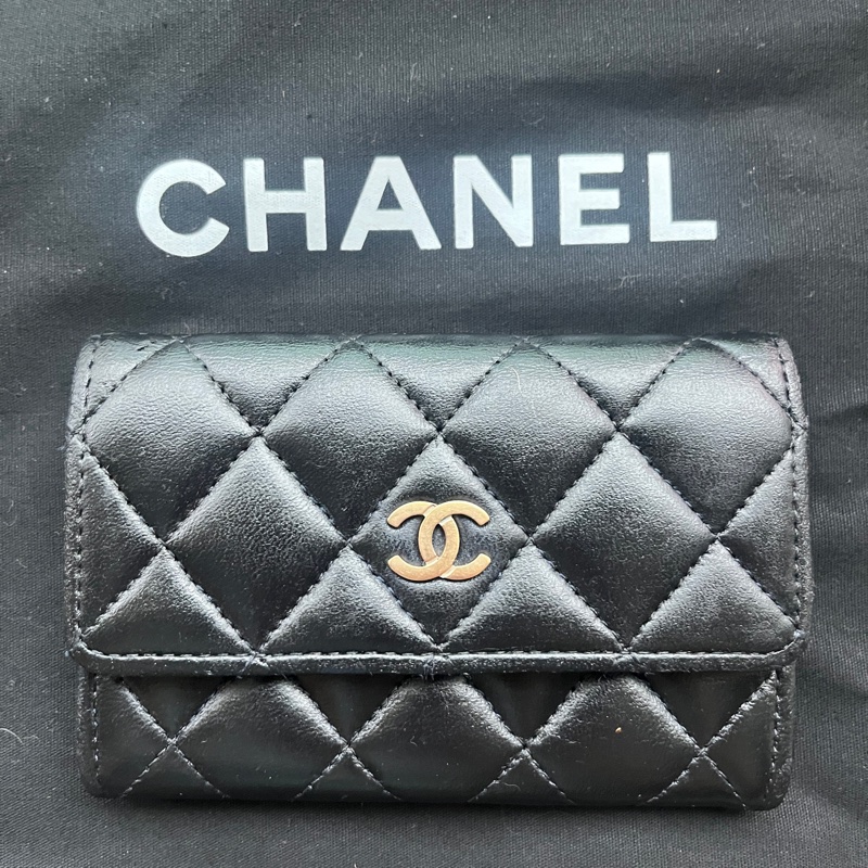 Chanel 香奈兒小羊皮卡夾零錢包-0