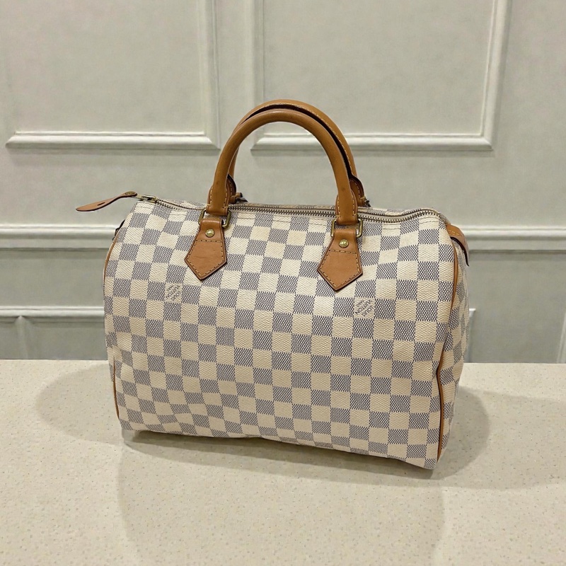 莉亞精品♡ LV N41370 白棋盤格 speedy30 二手-0