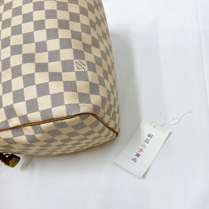 莉亞精品♡ LV N41370 白棋盤格 speedy30 二手-9