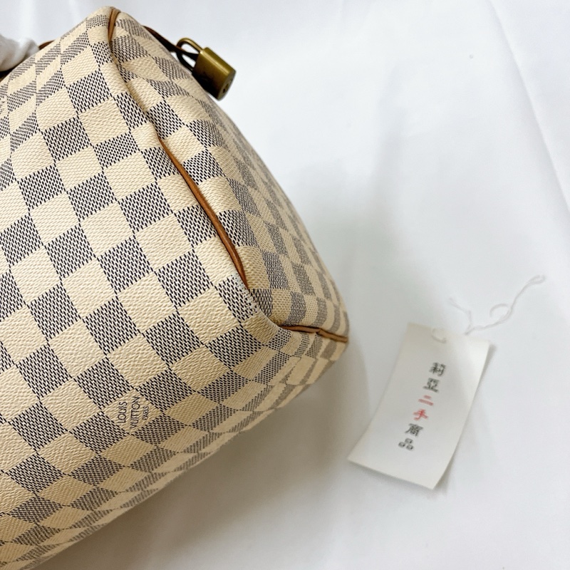 莉亞精品♡ LV N41370 白棋盤格 speedy30 二手-12