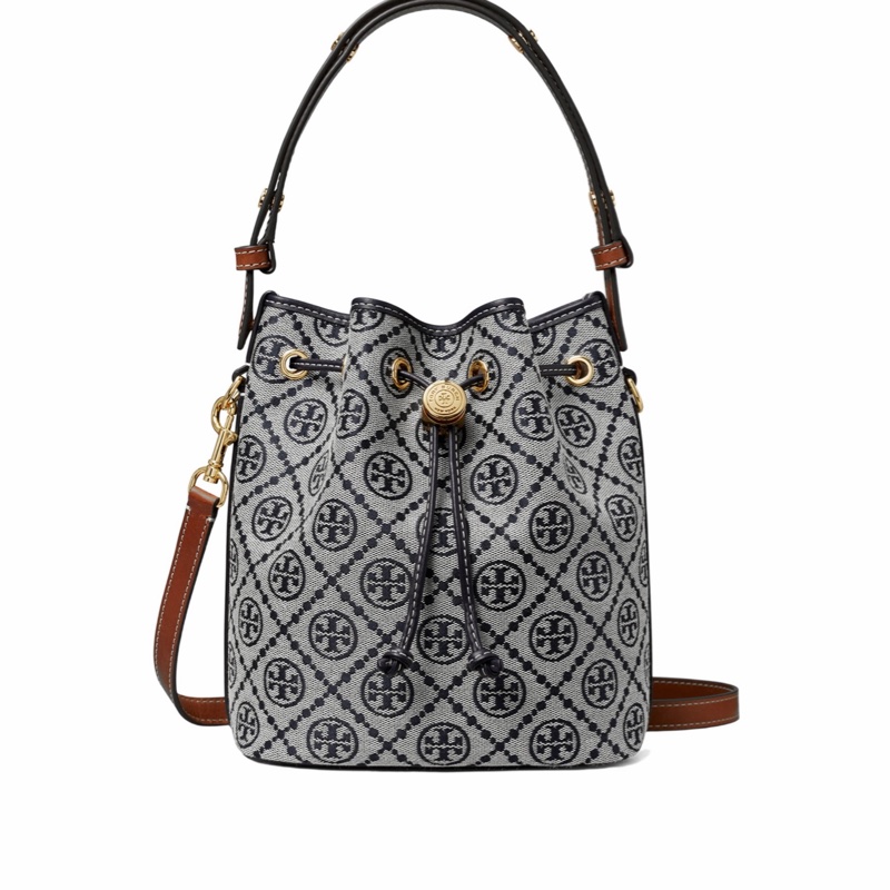 Tory Burch 女士 T Monogram 水桶包均碼碼17.9cm*11.7cm*21cm-3