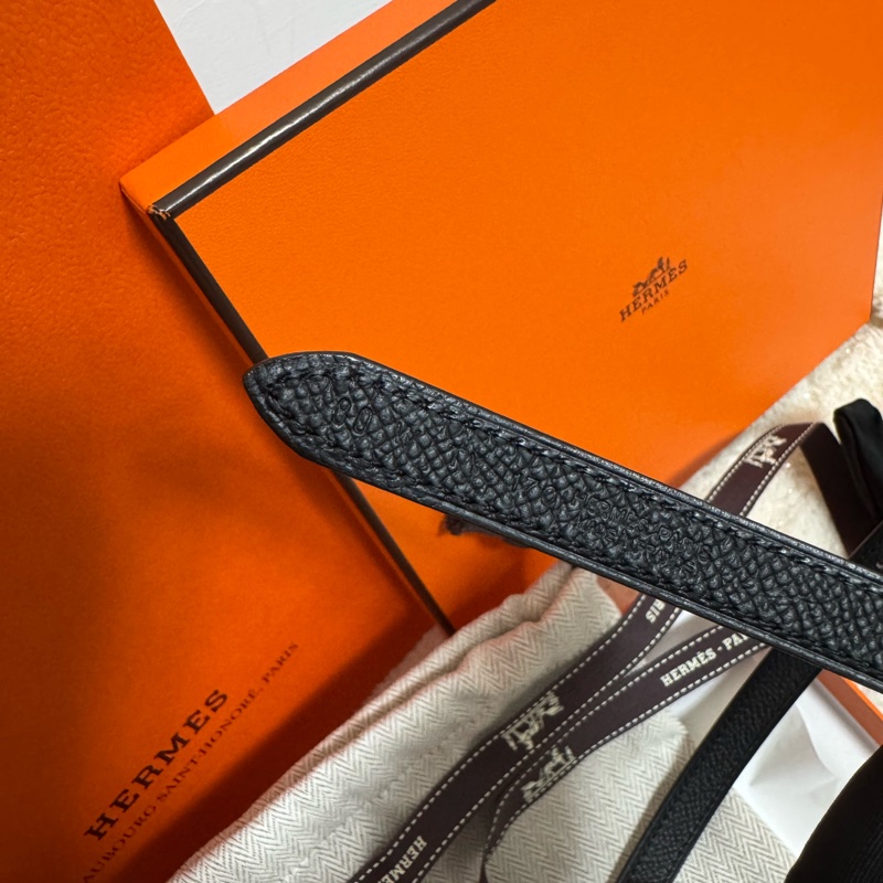 Hermès 愛馬仕 雙面皮帶(黑+米白)全新全配-6