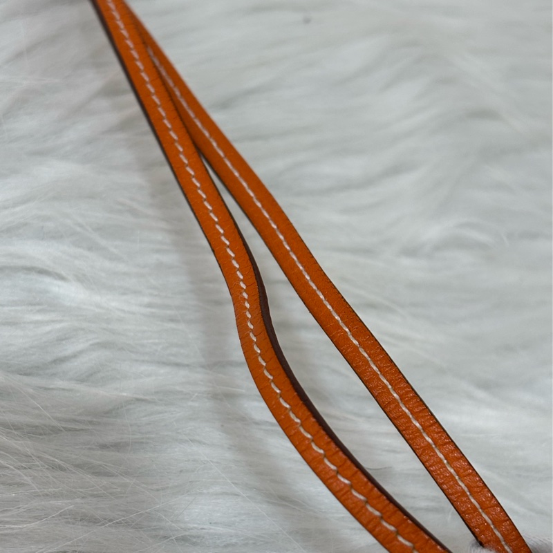 HERMES Paddock Cheval Bag Charm 愛馬仕 橘色 皮革 縷空 馬頭-15