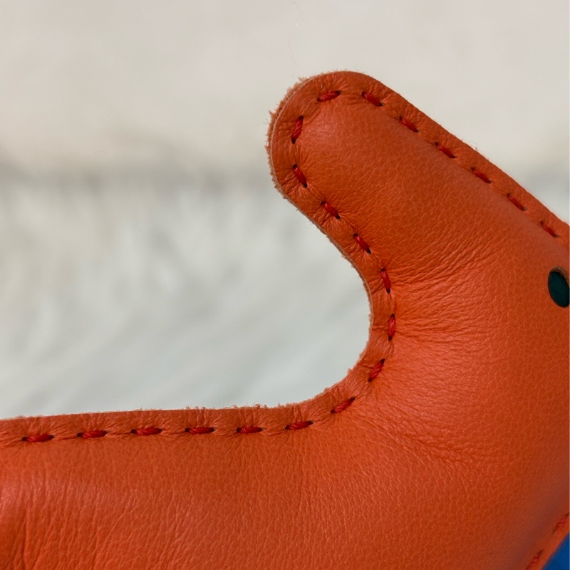 HERMES Rodeo mm 愛瑪仕 中馬 小馬 全皮 3色 橘粉藍色 吊飾 掛飾 吊牌 掛件-6