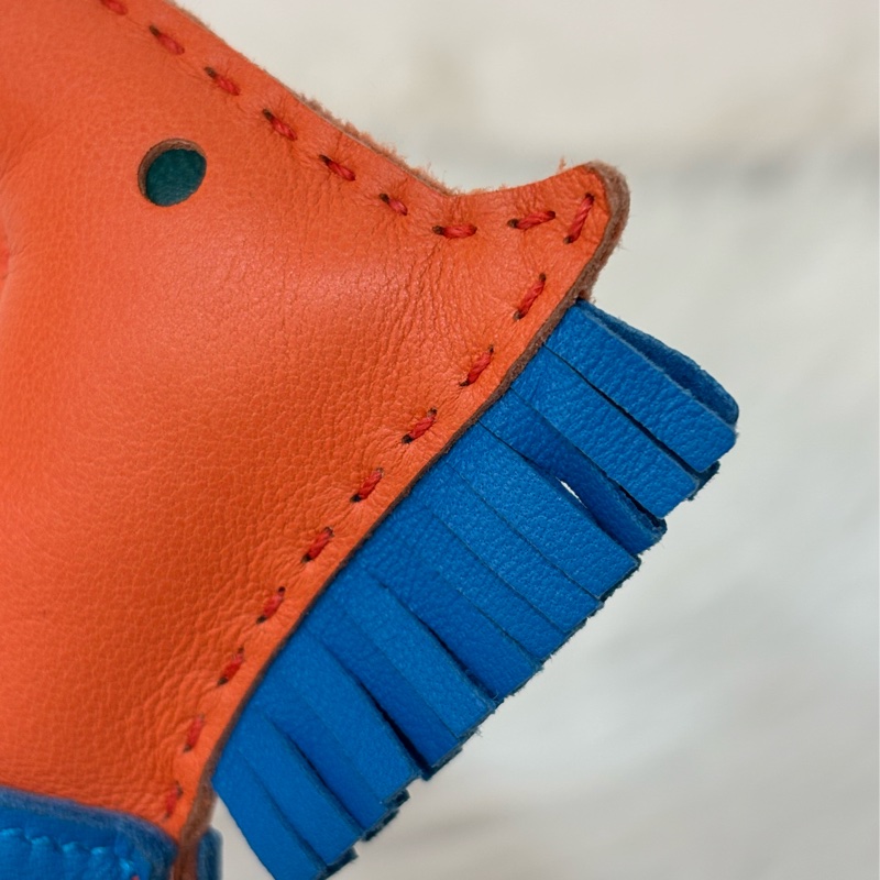 HERMES Rodeo mm 愛瑪仕 中馬 小馬 全皮 3色 橘粉藍色 吊飾 掛飾 吊牌 掛件-7