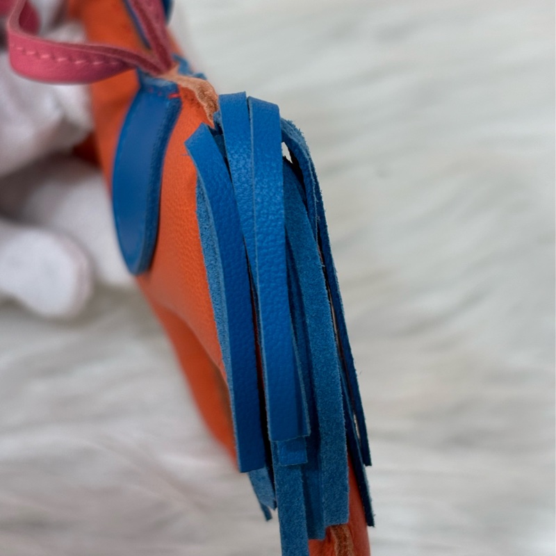 HERMES Rodeo mm 愛瑪仕 中馬 小馬 全皮 3色 橘粉藍色 吊飾 掛飾 吊牌 掛件-10