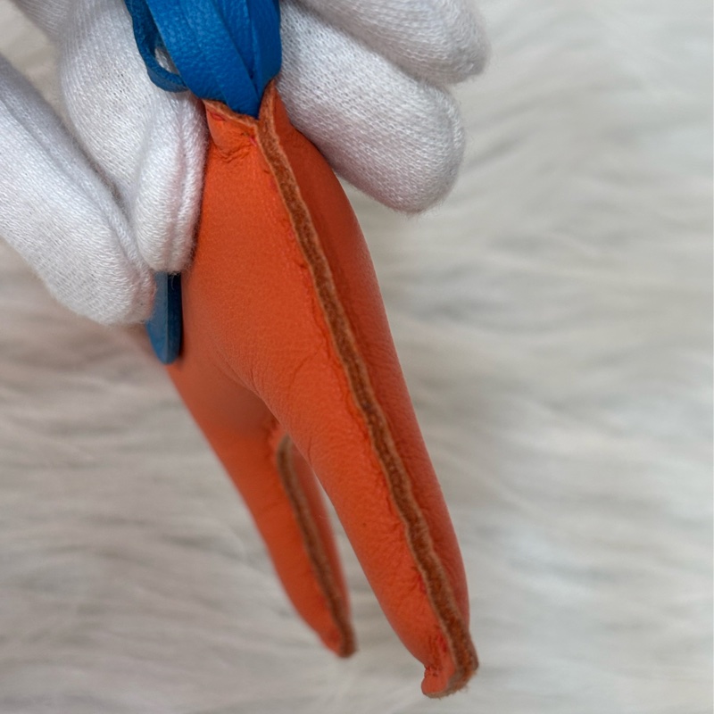 HERMES Rodeo mm 愛瑪仕 中馬 小馬 全皮 3色 橘粉藍色 吊飾 掛飾 吊牌 掛件-11