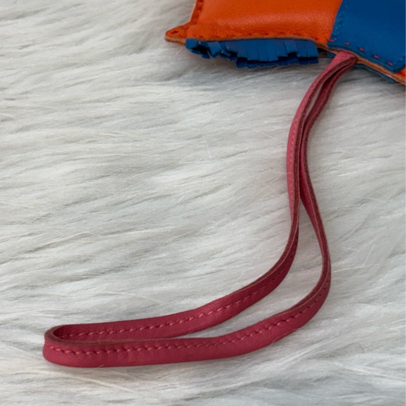 HERMES Rodeo mm 愛瑪仕 中馬 小馬 全皮 3色 橘粉藍色 吊飾 掛飾 吊牌 掛件-13