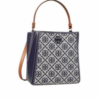 Tory Burch 女士 T MONOGRAM MCGRAW 小號水桶包均碼碼18cm*12.5cm*19cm-1