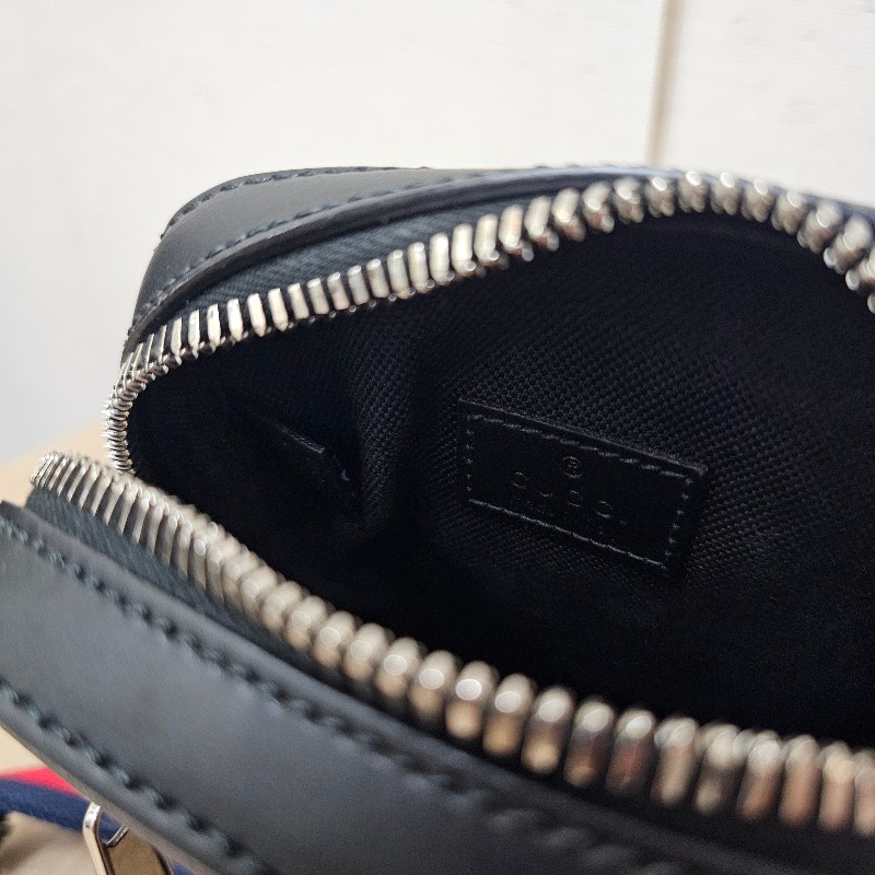 [新年買新包福利🧧] Gucci黑灰老花藍紅藍背帶拉鏈mini日字斜背包-13