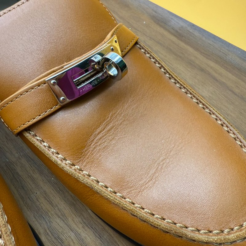 Hermes 愛馬仕 平底鞋 Destin 樂福鞋 棕色 37.0-6