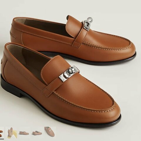 Hermes 愛馬仕 平底鞋 Destin 樂福鞋 棕色  37.0