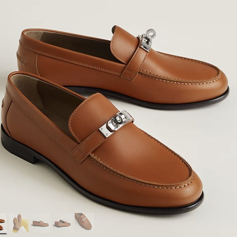 Hermes 愛馬仕 平底鞋 Destin 樂福鞋 棕色 37.0-0