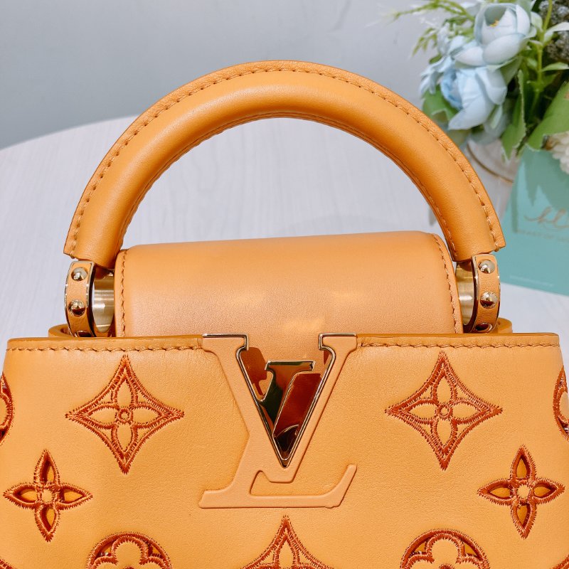 TK1922 路易威登 黃色 小牛皮 手提/斜孭袋 Louis Vuitton Mini Capucines Calfskin Yellow Bag-11