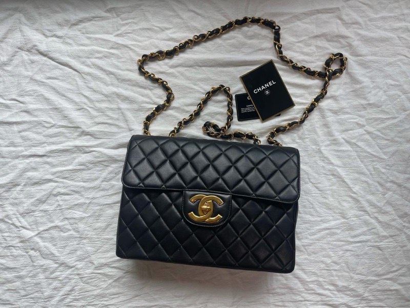 Chanel Vintage 大Logo 貝嫂包 30公分-0