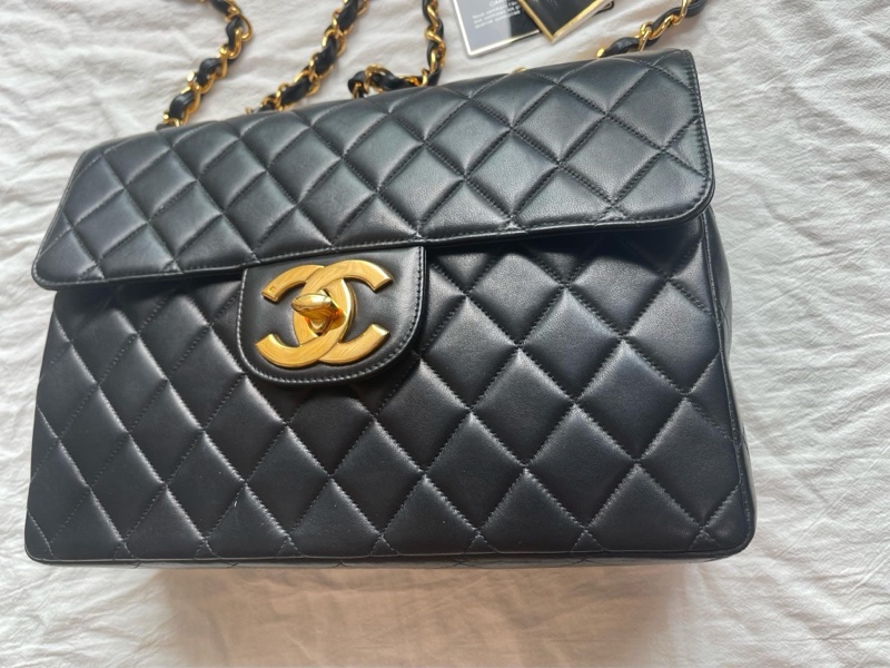 Chanel Vintage 大Logo 貝嫂包 30公分-6