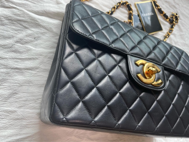 Chanel Vintage 大Logo 貝嫂包 30公分-7