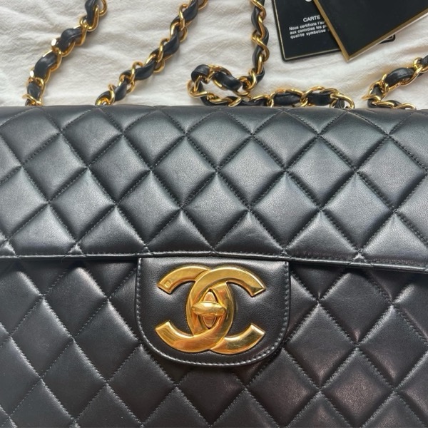 Chanel Vintage 大Logo 貝嫂包 30公分-10