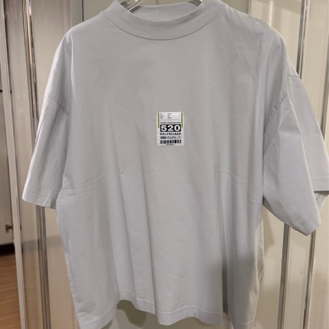 Balenciaga 520 標籤印花淺藍色T 恤🔥