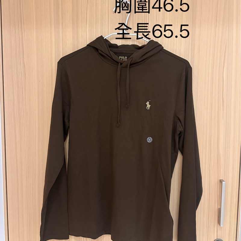 女生可穿polo Ralph Lauren全新咖啡色連帽100%純棉上衣男款xs-0