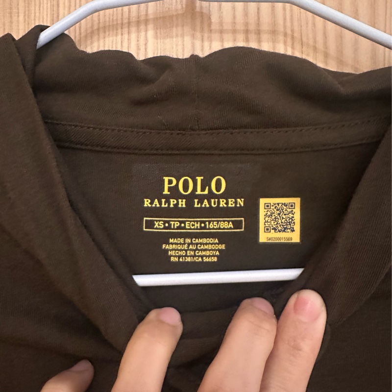 女生可穿polo Ralph Lauren全新咖啡色連帽100%純棉上衣男款xs-2