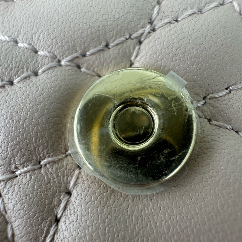 閑置品🌟DIOR Glycine 粉色羊皮金扣 卡片包 2025年全套有盒-11