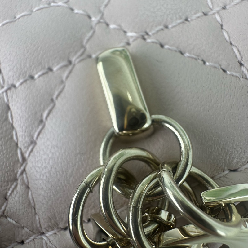 閑置品🌟DIOR Glycine 粉色羊皮金扣 卡片包 2025年全套有盒-13