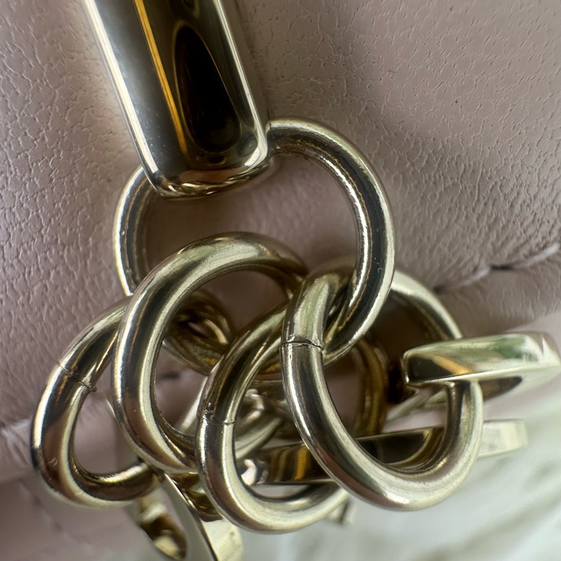 閑置品🌟DIOR Glycine 粉色羊皮金扣 卡片包 2025年全套有盒-14