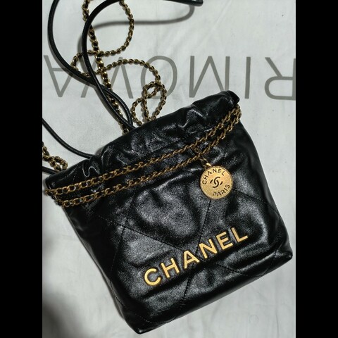 CHANEL 22 MINI 黑金 晶片