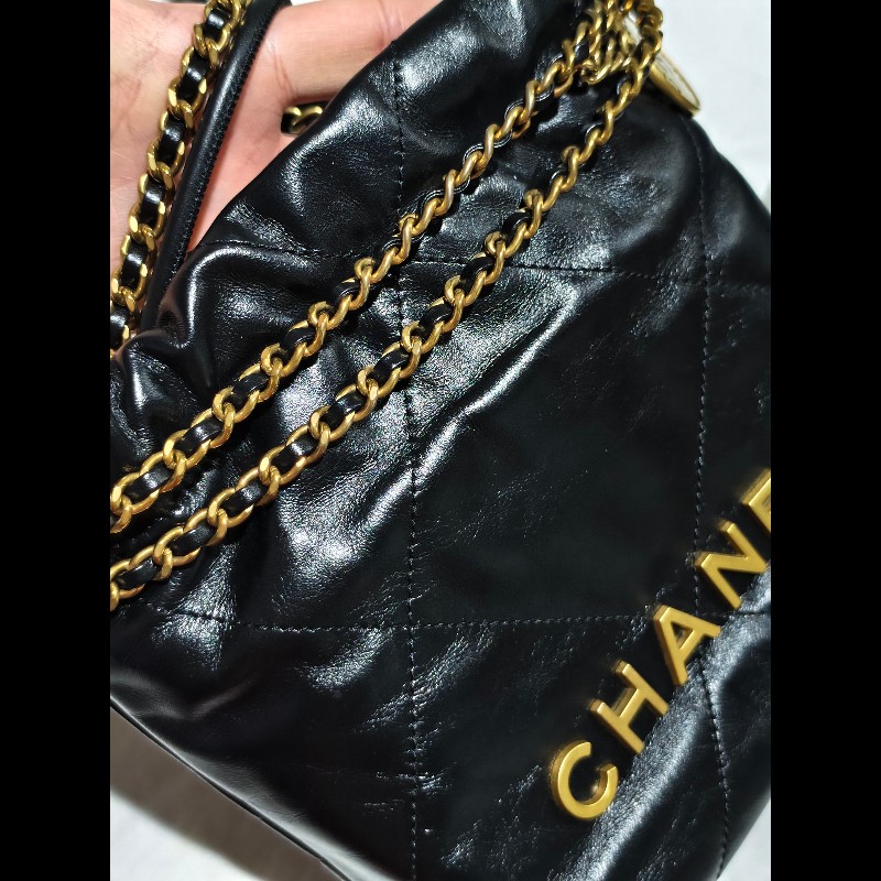 CHANEL 22 MINI 黑金 晶片-5