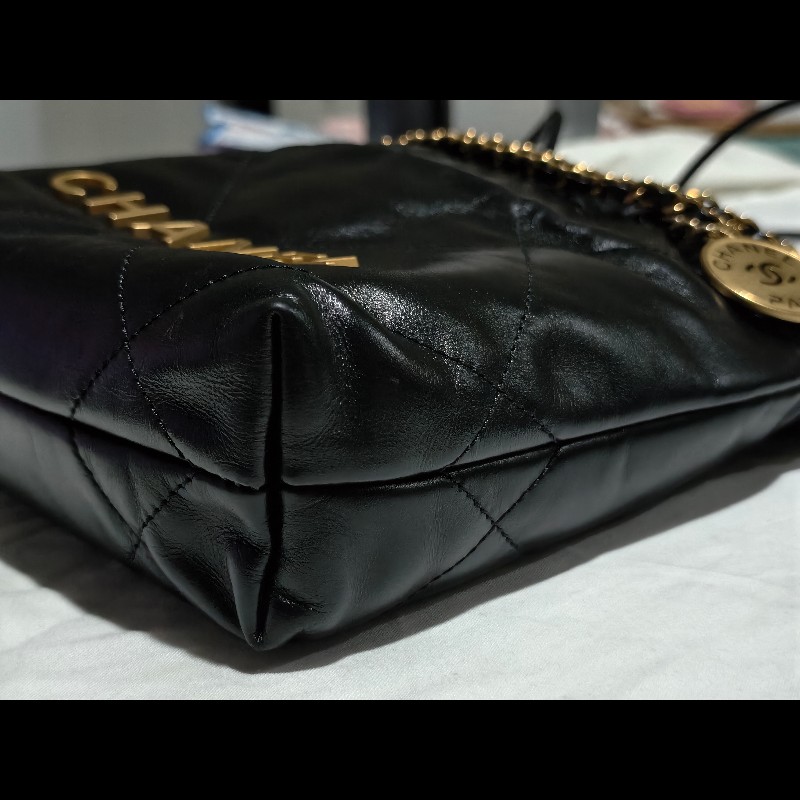 CHANEL 22 MINI 黑金 晶片-7