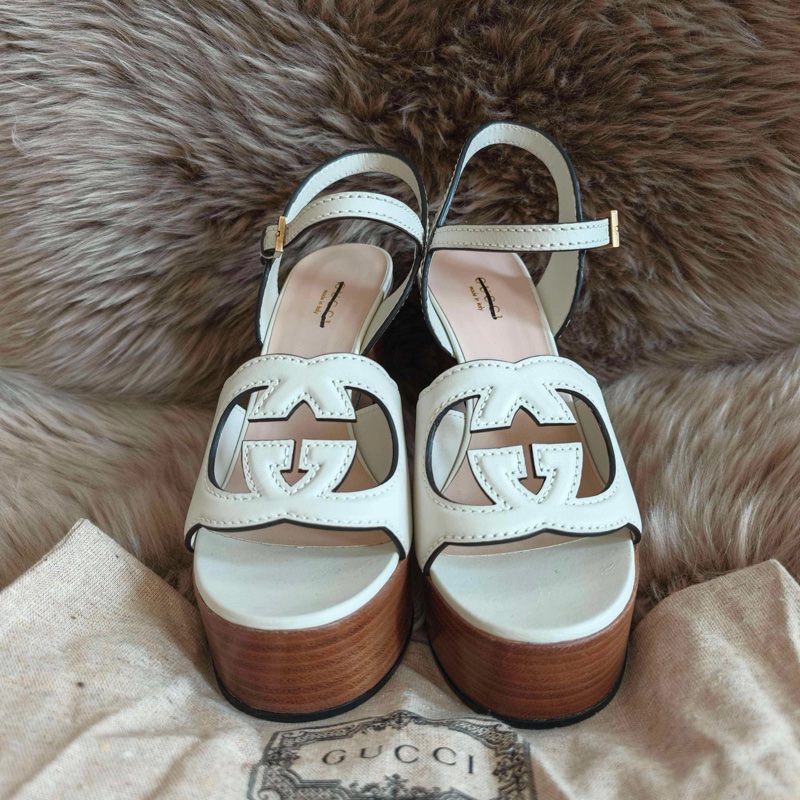 99新未使用Gucci古馳 互扣式雙G鏤空 尺碼37-1