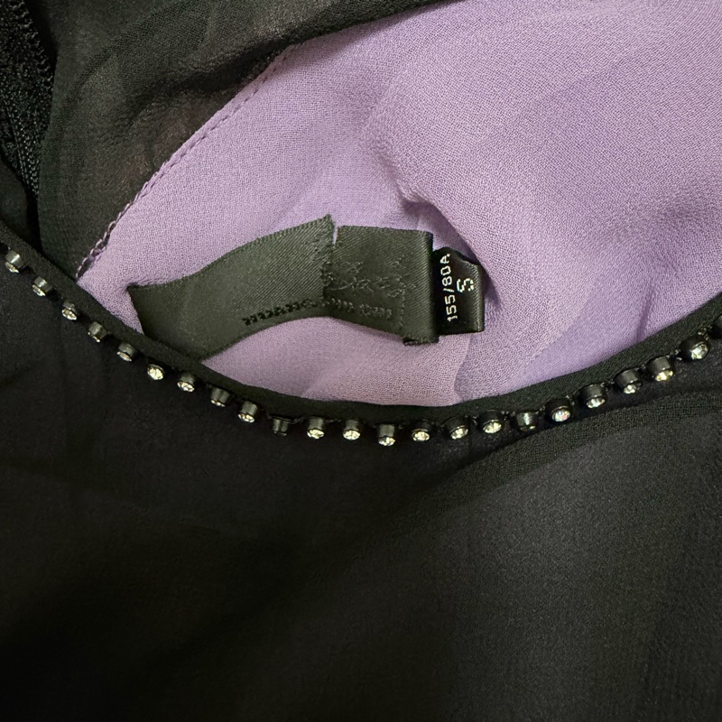 全新黃淑琦正品紫色拼接腰抽繩洋裝 S號-7