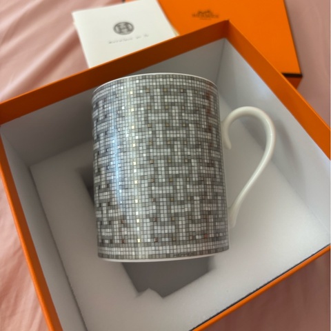 現貨商品 全新商品 專櫃正貨 Hermes 經典銀色馬賽克馬克杯