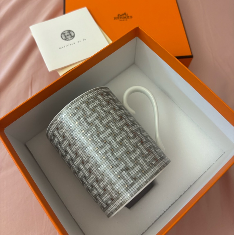 現貨商品 全新商品 專櫃正貨 Hermes 經典銀色馬賽克馬克杯-6