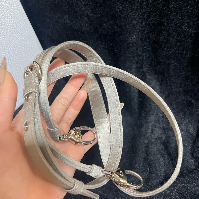 D I O R D R絲綢緞面水鑽三格灰色黛妃-30