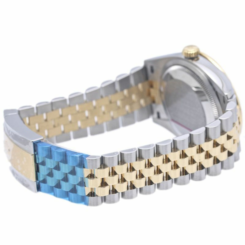 Rolex Datejust 36,10 鑽錶圈,126283RBR,銀色錒刻電腦錶,男士,18K 黃金和不鏽鋼錶殼,40240-4