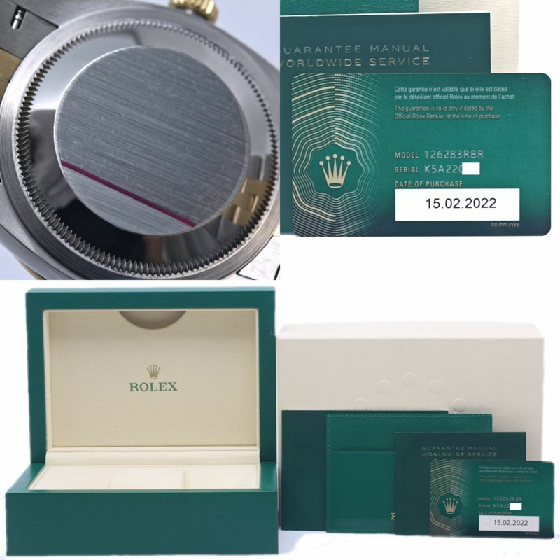 Rolex Datejust 36,10 鑽錶圈,126283RBR,銀色錒刻電腦錶,男士,18K 黃金和不鏽鋼錶殼,40240-9