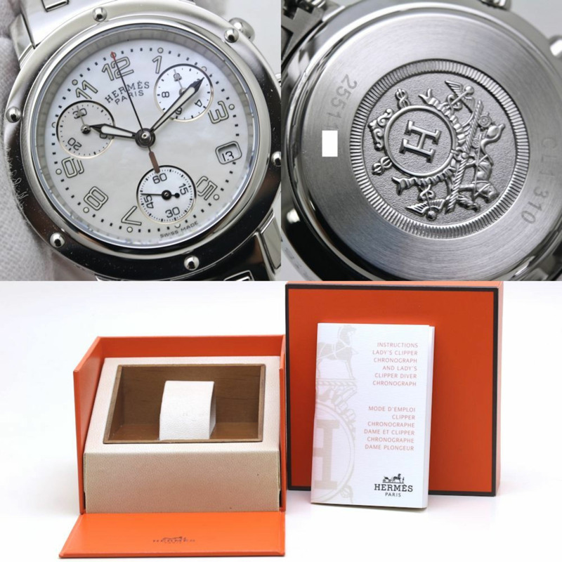 愛馬仕女士 Clipper Nacle 計時腕錶,搭配全新扣,CL1.310.212,3842SS,40054-8